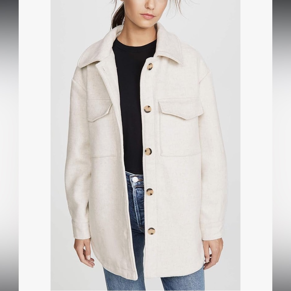 Line & Dot Wool Shacket Wool Blend Coat Nwt Size S